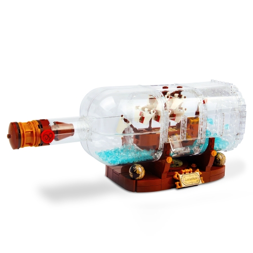 16051 Idea Series Pirates of the Caribbean Ship in a Bottle Building Blocks 1078pcs Bricks 21313 Toys Ship From China