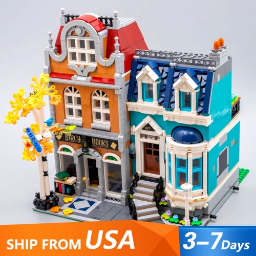 10201 European Style Bookshop Building Blocks 2504pcs Bricks 10270 Ship From USA 3-7 Days Delivery