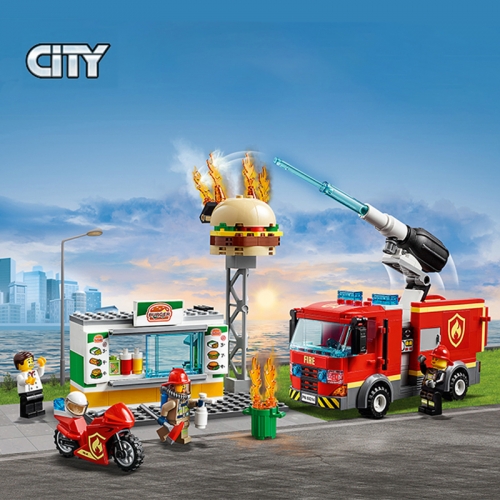 Bela 11213 Burger Bar Fire Rescue City Building Blocks 345pcs Bricks Toys Ship From China 60214